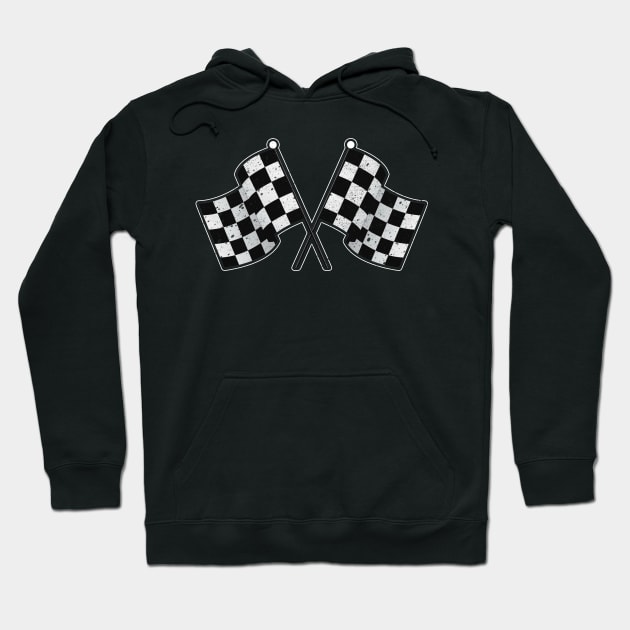 'Checkered Flag Car Racing' Cool Car Racing Gift Hoodie by ourwackyhome